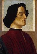 BOTTICELLI, Sandro Portrait of Giuliano de Medici oil